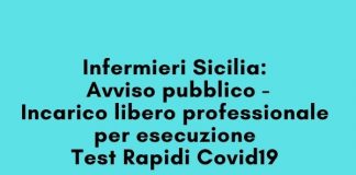 Infermieri Sicilia_ Avviso pubblico Incarico libero professionale per esecuzione Test Rapidi Covid