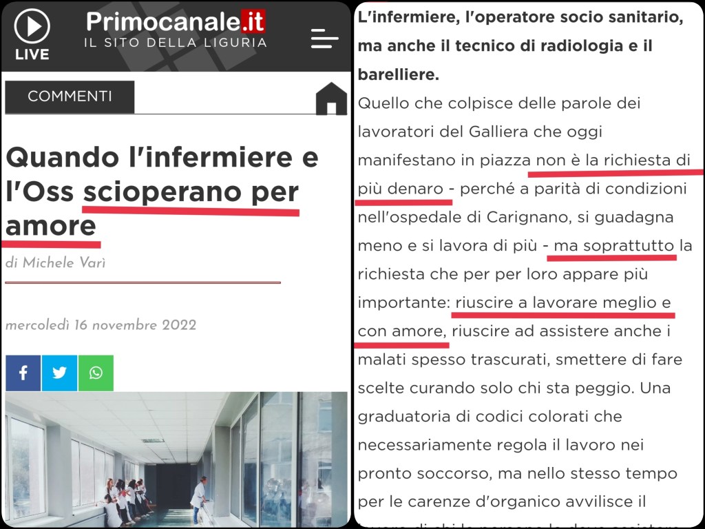 Stipendi indegni? Sì, ma gli infermieri scioperano soprattutto "PER AMORE" 1 PhotoCollage 1668698638467