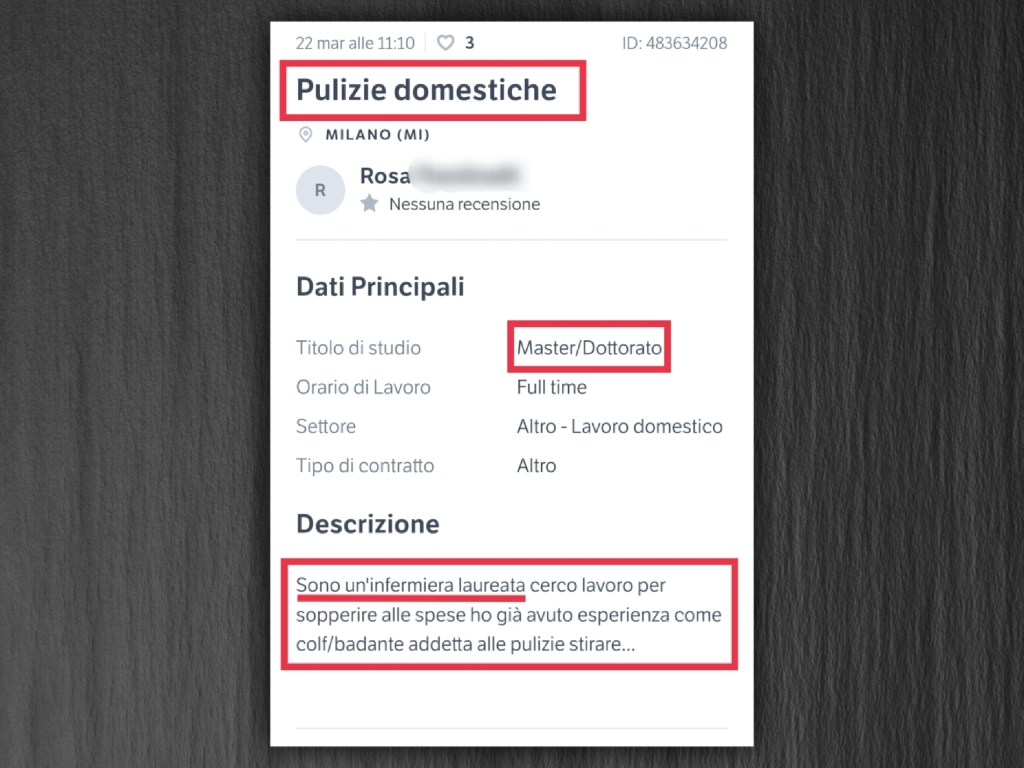 «Cercasi infermiere "professionale" che abbia esperienza come addetto alle pulizie» e altri annunci da brivido 3 IMG 20230407 115049