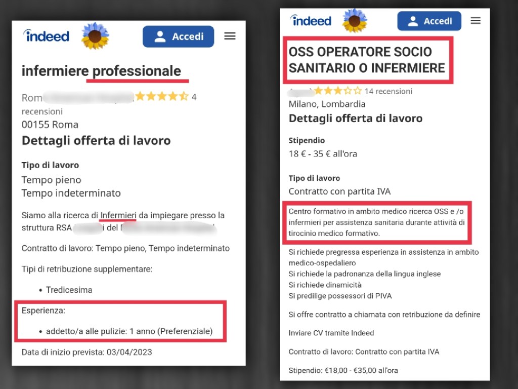 «Cercasi infermiere "professionale" che abbia esperienza come addetto alle pulizie» e altri annunci da brivido 1 IMG 20230407 121809