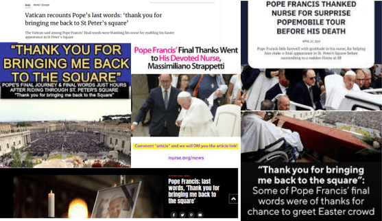 Grazie di avermi portato in Piazza. Ultime parole del Papa all'infermiere Massimiliano Strappetti