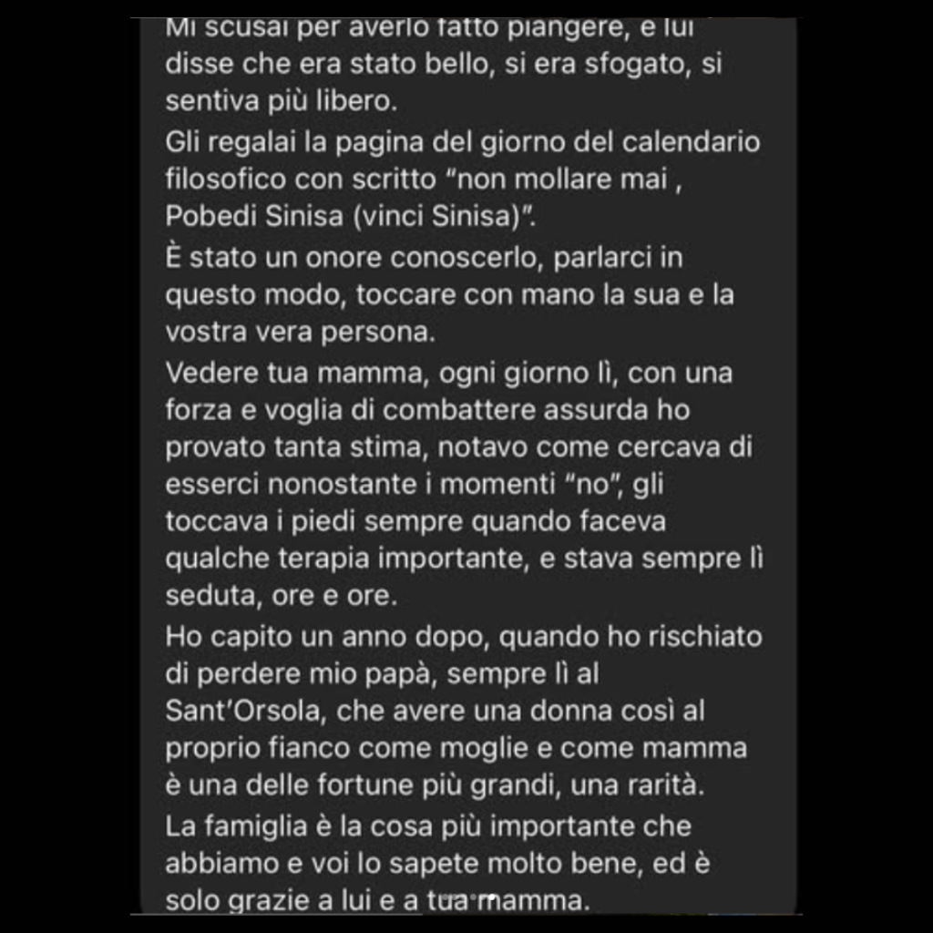 Il ricordo di Sinisa Mihajlovic dellinfermiera che se ne prese cura 6