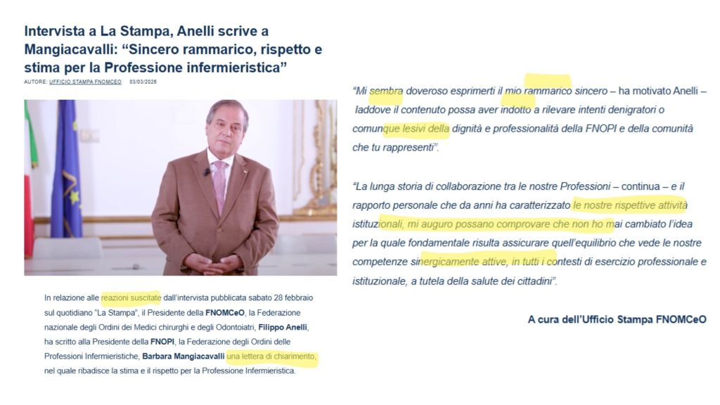 Analisi della lettera di Filippo Anelli con cui sembra volersi scusare con gli infermieri - Foto Credit Canva.com Versione Pro